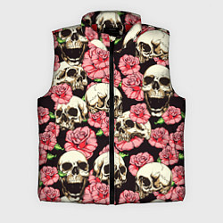 Мужской жилет Черепа и цветы