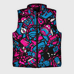 Мужской жилет Мультяшные кислотные картинки, цвет: 3D-светло-серый
