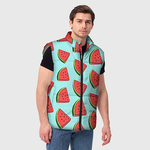 Мужской жилет Дольки арбузов / 3D-Светло-серый – фото 3