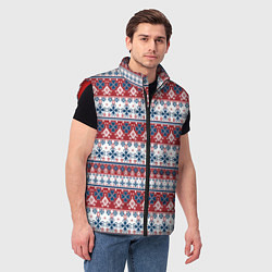 Мужской жилет Этнический красно-синий узор, цвет: 3D-красный — фото 2