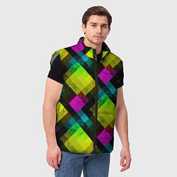Мужской жилет Абстрактный разноцветный узор, цвет: 3D-светло-серый — фото 2