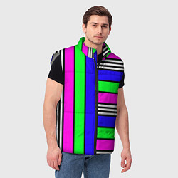 Мужской жилет Полосатый яркий летний узор, цвет: 3D-светло-серый — фото 2