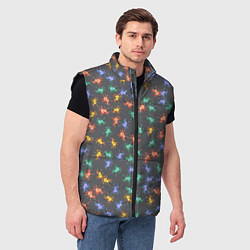 Мужской жилет Аксолотль паттерн, цвет: 3D-черный — фото 2