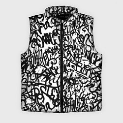 Мужской жилет Graffiti black on white