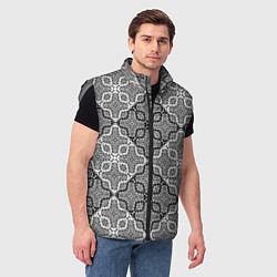 Мужской жилет Черно-белый орнамент, цвет: 3D-светло-серый — фото 2