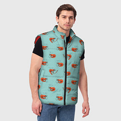 Мужской жилет Креветки паттерн, цвет: 3D-красный — фото 2