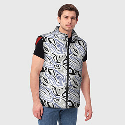 Мужской жилет Абстрактный сиренево-черный, цвет: 3D-красный — фото 2