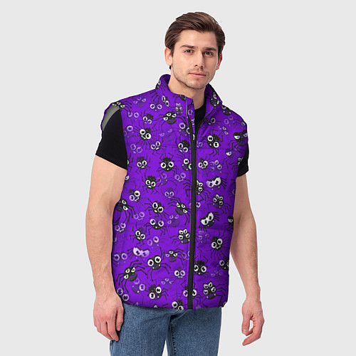 Мужской жилет Вредные паучки / 3D-Светло-серый – фото 3