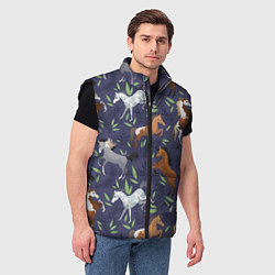 Мужской жилет Лошадки узор, цвет: 3D-черный — фото 2