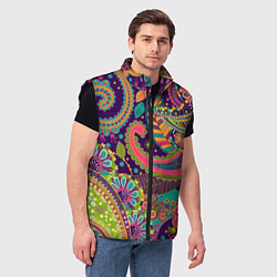 Мужской жилет Яркий красочный узор, цвет: 3D-черный — фото 2