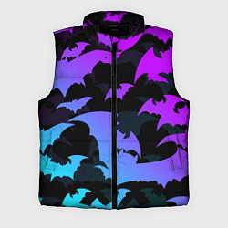 Мужской жилет ЛЕТУЧИЕ МЫШИ ХЕЛЛОУИН НЕОН HALLOWEEN NEON, цвет: 3D-черный