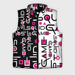 Мужской жилет ИГРА В КАЛЬМАРА ЧЁРНО БЕЛЫЙ ПАТТЕРН ЛОГО, цвет: 3D-черный