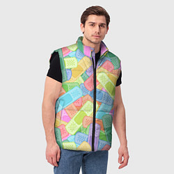 Мужской жилет Цветные пластыри, цвет: 3D-черный — фото 2