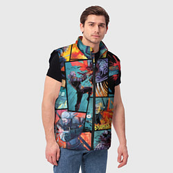 Мужской жилет Ведьмак The Witcher комикс, цвет: 3D-черный — фото 2
