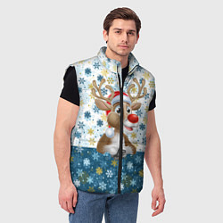 Мужской жилет Весёлый Оленёнок, цвет: 3D-черный — фото 2