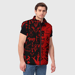 Мужской жилет BERSERK BLACK RED БЕРСЕРК ПАТТЕРН, цвет: 3D-красный — фото 2