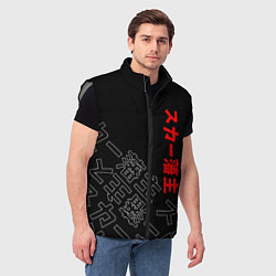 Мужской жилет SCARLXRD JAPAN STYLE ИЕРОГЛИФЫ, цвет: 3D-светло-серый — фото 2