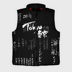 Мужской жилет Токио Надпись Иероглифы Япония Tokyo, цвет: 3D-красный