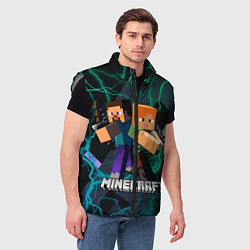 Мужской жилет Молнии Майнкрафт, цвет: 3D-светло-серый — фото 2