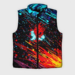 Мужской жилет Cyberpunk 2077 Цветные брызги, цвет: 3D-черный
