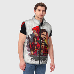 Мужской жилет Бумажный дом на бумажном фоне герои и злодеи, цвет: 3D-красный — фото 2