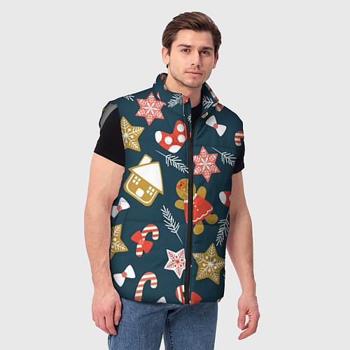 Мужской жилет Merry Christmas!!! / 3D-Светло-серый – фото 3