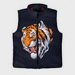 Мужской жилет Саблезубый тигр голова, цвет: 3D-красный