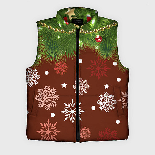 Мужской жилет Зимнее Настроение Елка / 3D-Красный – фото 1