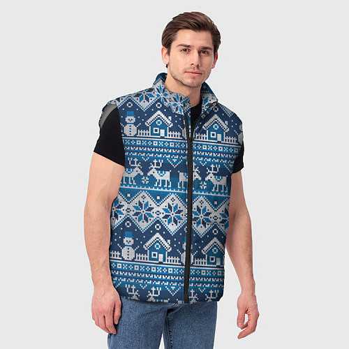 Мужской жилет Christmas Pattern / 3D-Светло-серый – фото 3