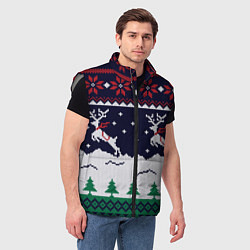 Мужской жилет СВИТЕР С ОЛЕНЯМИ DEER SWEATER, цвет: 3D-светло-серый — фото 2