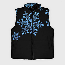 Мужской жилет Минималистичные Снежинки, цвет: 3D-черный