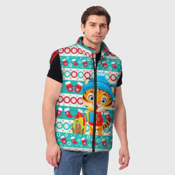 Мужской жилет Новогодний Тигр с подарком, цвет: 3D-красный — фото 2