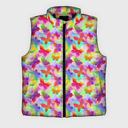 Мужской жилет Разноцветные Бабочки Color, цвет: 3D-черный