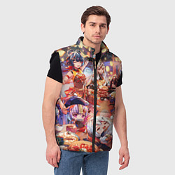 Мужской жилет Новый год в геншин импакте все герои, цвет: 3D-черный — фото 2