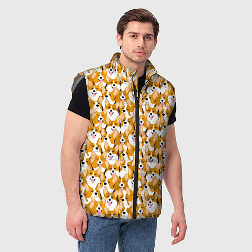 Мужской жилет Собаки Корги / 3D-Светло-серый – фото 3