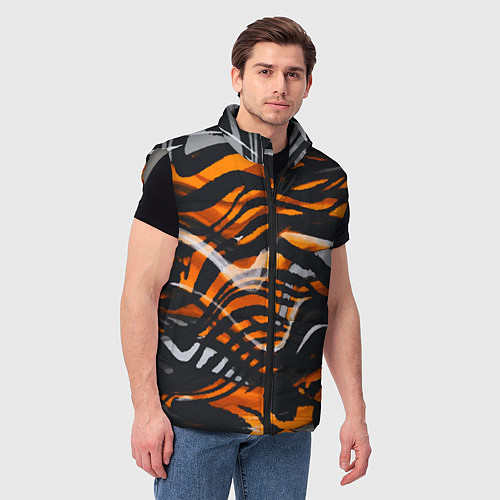 Мужской жилет Окрас тигра / 3D-Светло-серый – фото 3