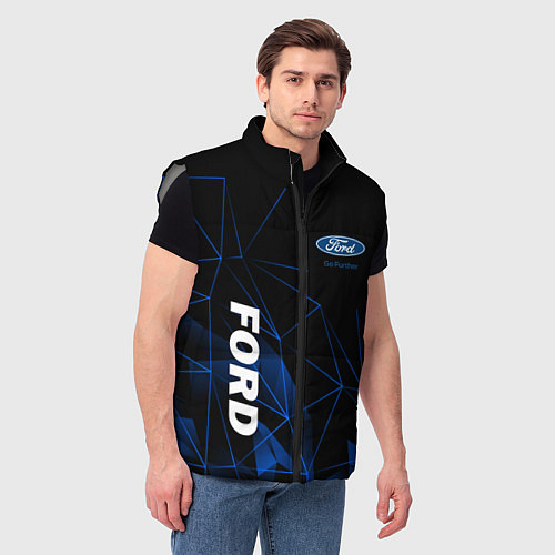 Мужской жилет FORD, ФОРД ГЕОМЕТРИЯ / 3D-Светло-серый – фото 3