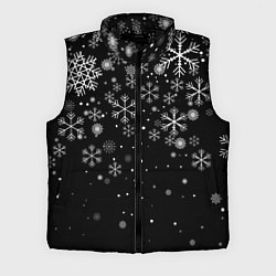 Мужской жилет Снежинки - С Новый год, цвет: 3D-черный