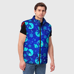 Мужской жилет Заморозки Снеговики во льдах, цвет: 3D-красный — фото 2