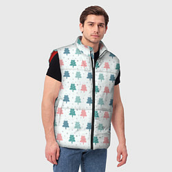 Мужской жилет Цветные ели, цвет: 3D-красный — фото 2