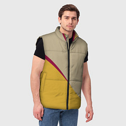 Мужской жилет Линии На бежевом Фоне, цвет: 3D-черный — фото 2