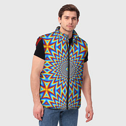 Мужской жилет Пульсирующий синий цветок иллюзия движения, цвет: 3D-красный — фото 2