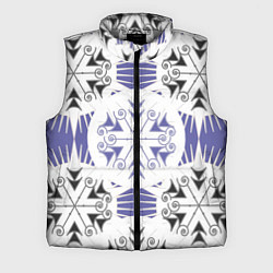 Мужской жилет Острый белые снежинки на сиреневом фоне