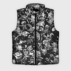 Мужской жилет DOTA 2 ВСЕ ПЕРСОНАЖИ ЧЁРНО БЕЛЫЙ, цвет: 3D-светло-серый