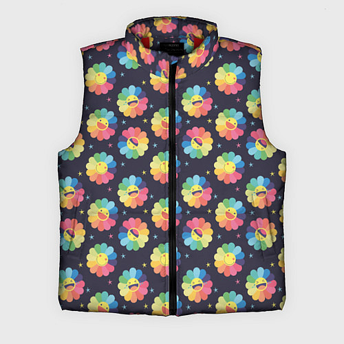 Мужской жилет Веселые ромашки / 3D-Красный – фото 1