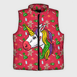 Мужской жилет New Year Unicorn 2022, цвет: 3D-красный