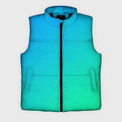 Мужской жилет Бирюзовый градиент В небольшую клеточку, цвет: 3D-черный