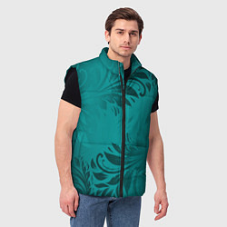 Мужской жилет Малахитовые листья, цвет: 3D-черный — фото 2