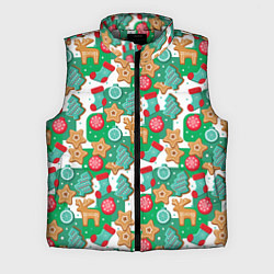 Мужской жилет Новогодние печеньки, цвет: 3D-светло-серый