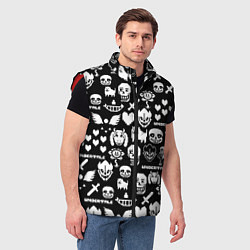 Мужской жилет UNDERTALE PATTERN БЕЛЫЙ, цвет: 3D-красный — фото 2